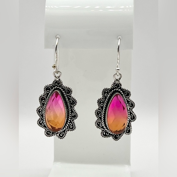 BI COLOR TOURMALINE EARRINGS - Picture 3 of 13